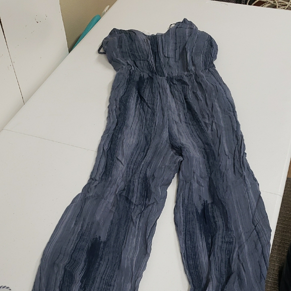 Soma Blue Relaxed Fit Jumpsuit with Textured Fabric